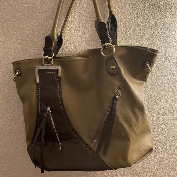 A multi colored brown purse/hobo bag - Picture 1 of 6